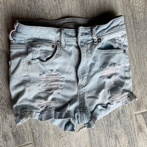 High rise jean shorts